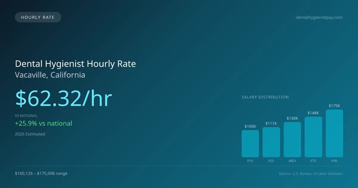 Dental Hygienist Hourly Rate in Vacaville, CA — 2026 est., based on 2025 BLS