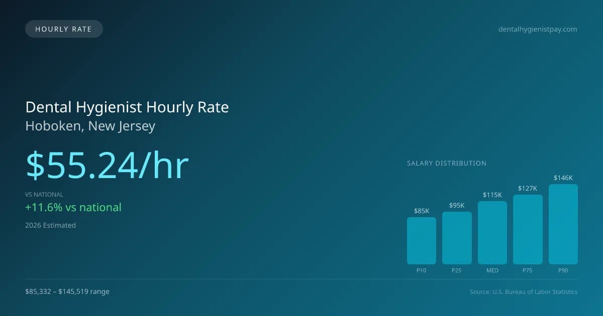 Dental Hygienist Hourly Rate in Hoboken, NJ — 2026 est., based on 2025 BLS