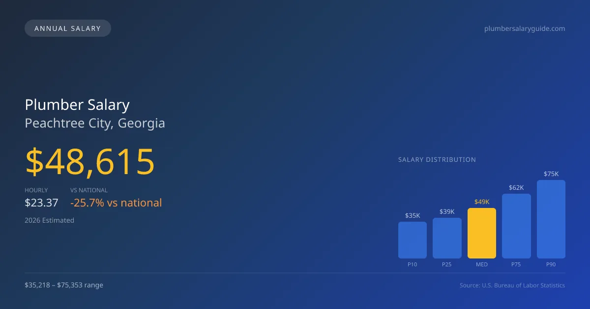 Plumber Salary in Peachtree City, GA β 2026 est., based on 2025 BLS